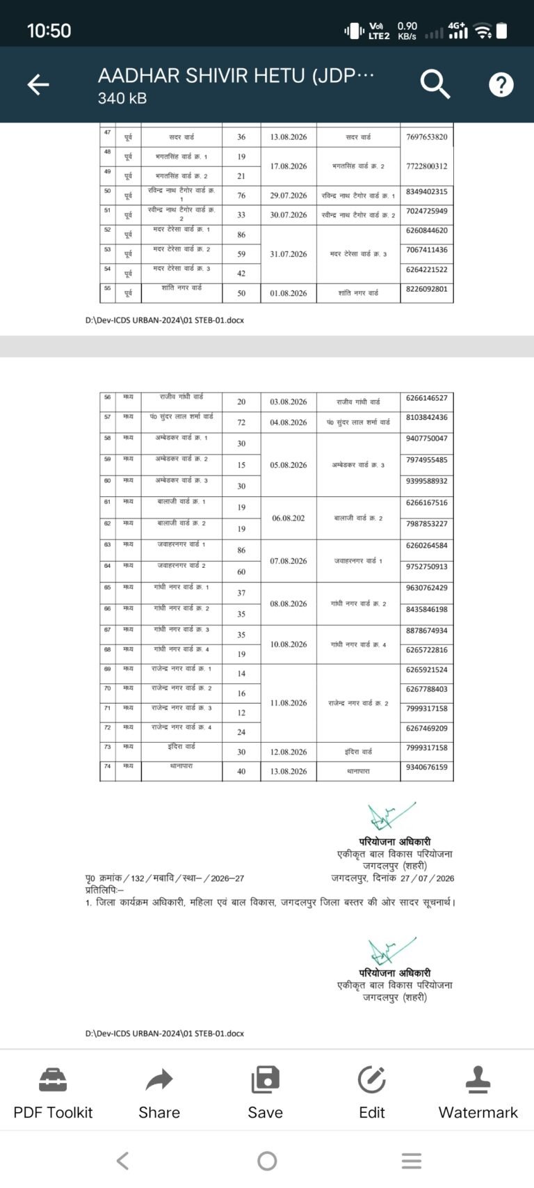 0 से 5 वर्ष के बच्चों के लिए आधार कार्ड शिविर, ICDS ने जारी किया कैंप शेड्यूलसब, 27 जुलाई से 18 अगस्त तक जगदलपुर शहर के विभिन्न वार्डों में लगेंगे शिविर, अभिभावकों से समय पर पहुंचने की अपील