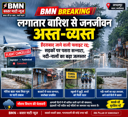 लगातार बारिश से जनजीवन अस्त-व्यस्त, हैदराबाद जाने वाली फ्लाइट रद्द; सड़कों पर पसरा सन्नाटा, नदी-नालों का बढ़ा जलस्तर